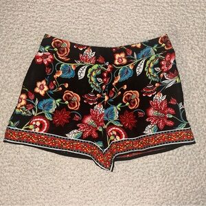 A. Byer Black Floral High Waist Shorts